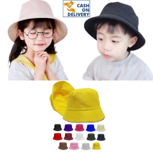 Bucket Hat Anak / Balita Polos Bolak Balik Laki Perempuan Usia 1-8 Tahun