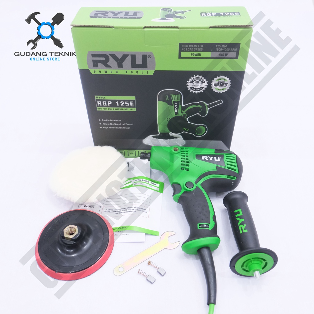 Mesin Poles 5&quot; RYU RGP125E / Alat Polisher Mobil 5 Inch RYU RGP 125 - Rotary Angle Polisher RYU