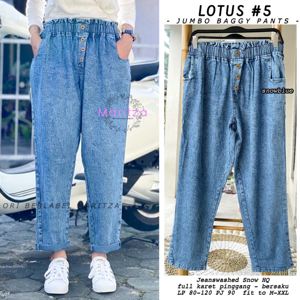 CELANA BAGGY JEANS JUMBO ORI KANCING BESI