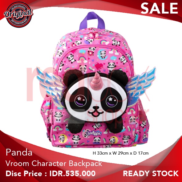 ORIGINAL Smiggle Panda Vroom Junior Backpack