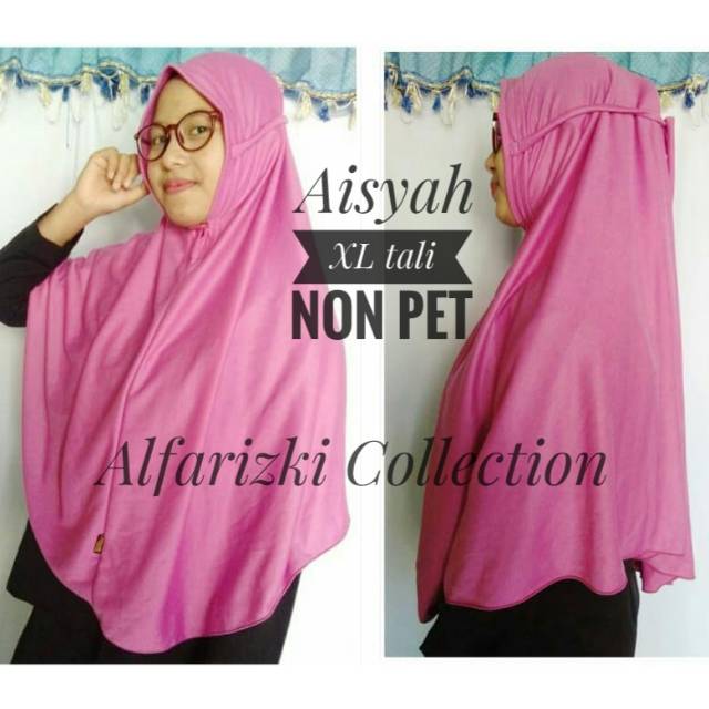 Jilbab Aisyah XL tali non pet / jilbab bergo kaos tali non pet
