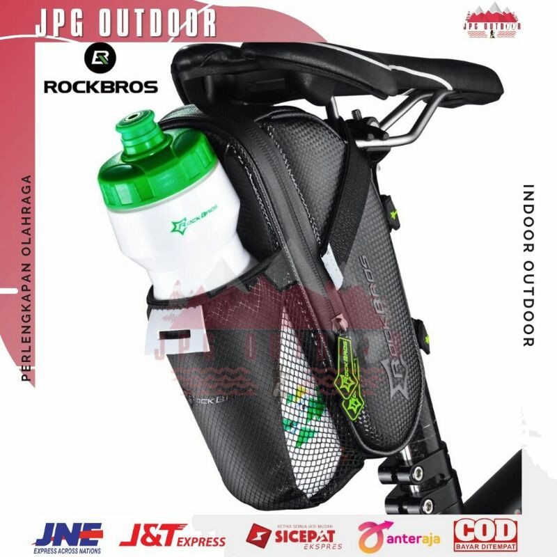 Tas Saddle Sepeda Saddle Bag with Bottle Pocket Waterproof / Tas Sepeda with Holder Botol Minum