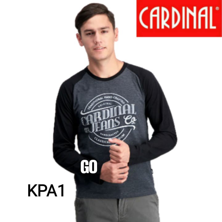 gof KPA CARDINAL JEANS Kaos Cowok Baju Oblong Slimfit Pakaian Pria Lengan Panjang