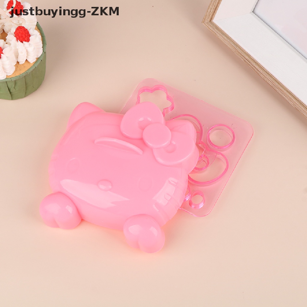 1 Set Cetakan Nasi Bentuk Kartun Hello Kitty Bahan Silikon Untuk Bento