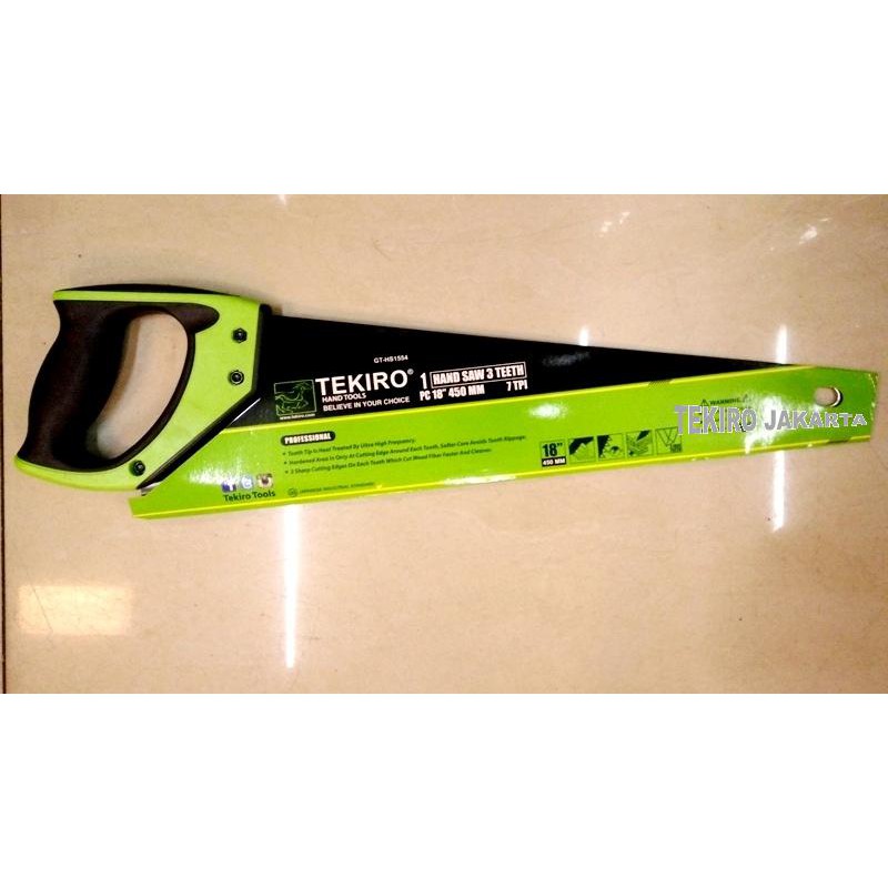 Tekiro Gergaji  Kayu  3  Mata  18 Inch Hand Saw 3  Teeth 