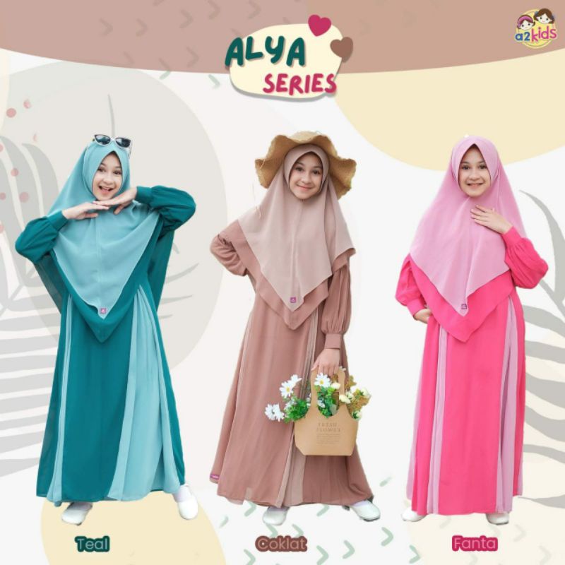 GAMIS ANAK ALYA A2KIDS GAMIS REMAJA ALYA A2KIDS LEBARAN USIA 6-15 TAHUN MATERIAL GAMIS DAN KHIMAR CE