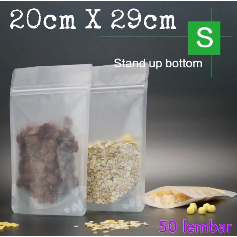 Standing Pouch Buram/Plastik Ziplock Buram/Standing Pouch Frosted (20x29.5)