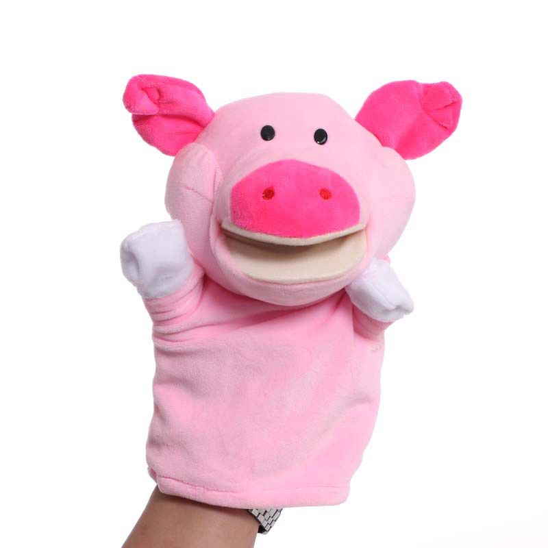 25cm Mainan Animal Hand Puppet Cartoon Plush Toys Educational Pretend Telling Story Doll Kid Boneka