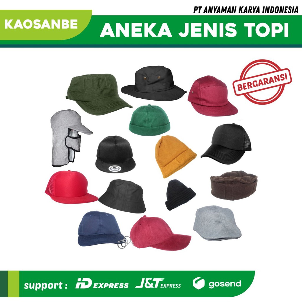 Kaosanbe Aneka Topi Polos Topi Baseball Topi Taliban Miki Hat Trucker Jaring Kupluk Beanie Komando
