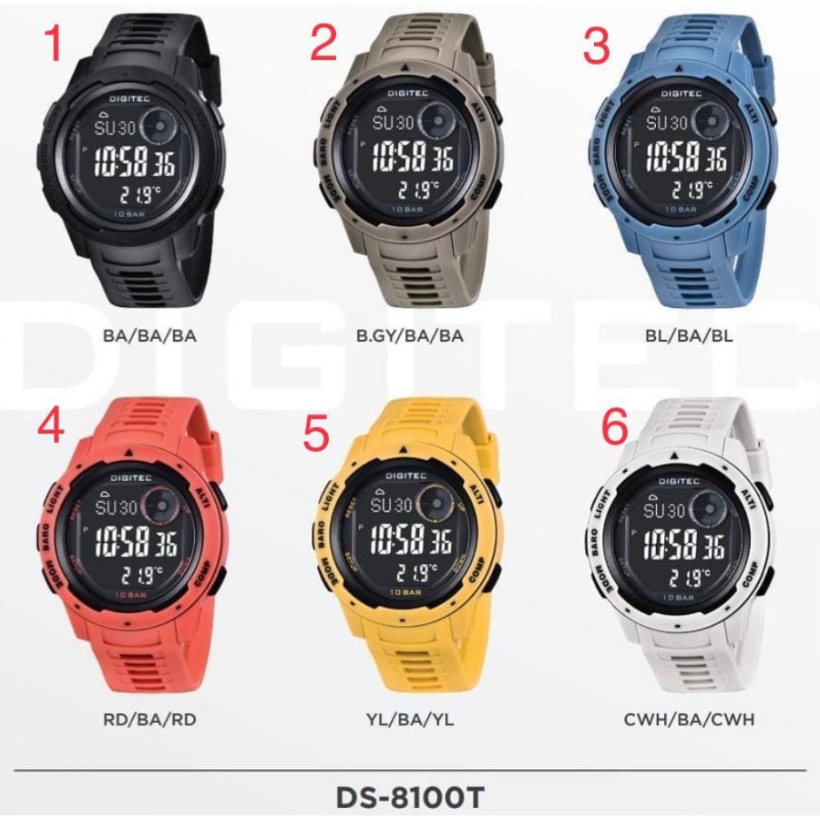 JAM TANGAN DIGITEC DS 8100 ORIGINAL BAROMETER THERMOMETER ALTIMETER