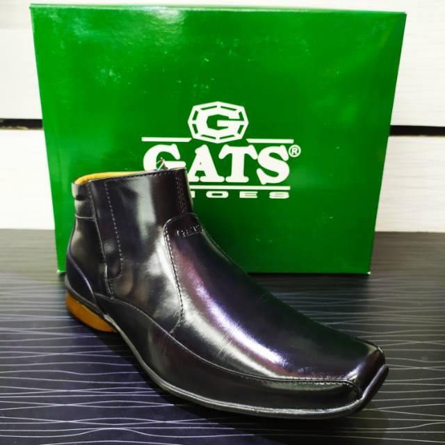 SEPATU KULIT BOOTS GATS ZU 051 BLACK ORIGINAL GATS