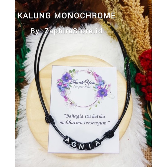 ZaphiraStore COD - KALUNG NAMA MONOCHROM | KALUNG Tali Korea 2mm