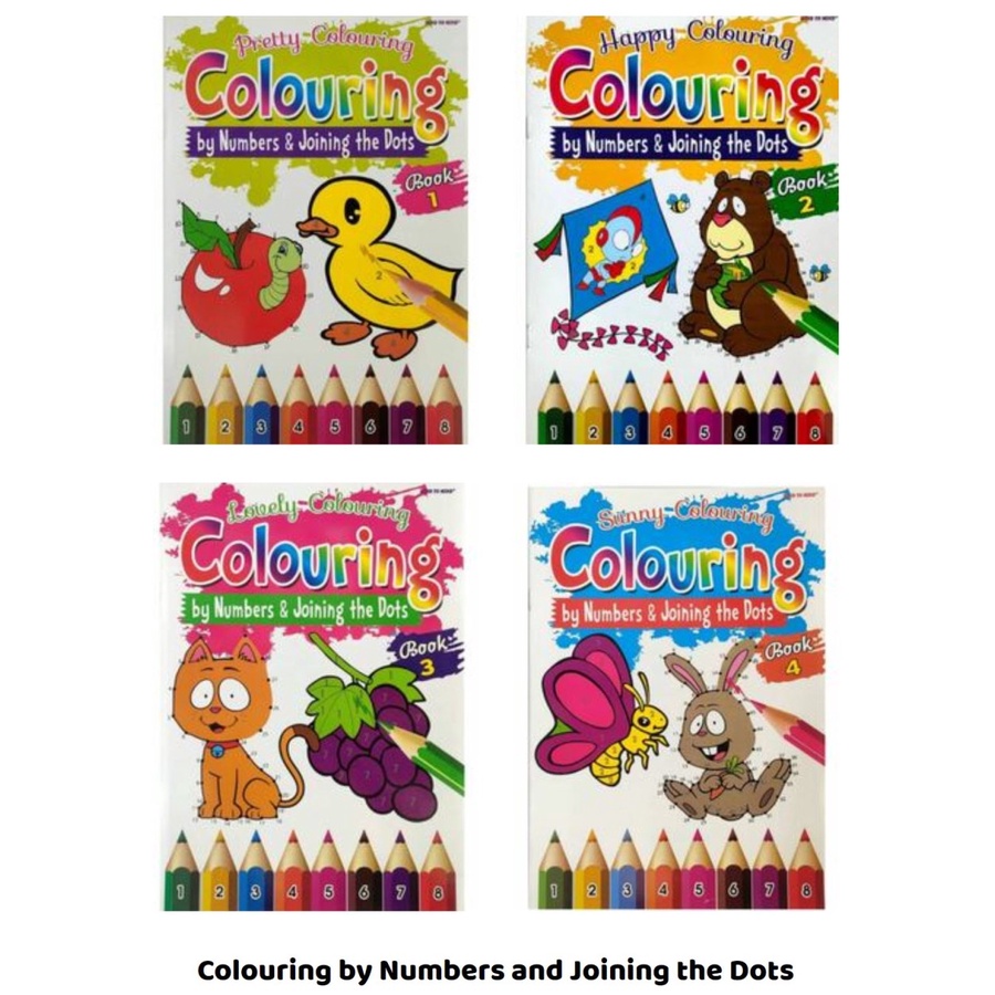 Buku Mewarna dan Dot To Dot - Coloring Book by Numbers and Joining The Dot