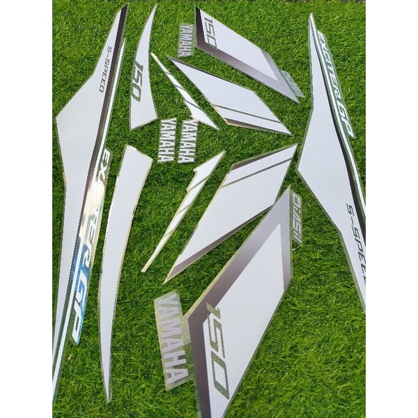 STRIPING STICKER TRANSPARAN MX KING 150 EXCITER GP GREY SILVER