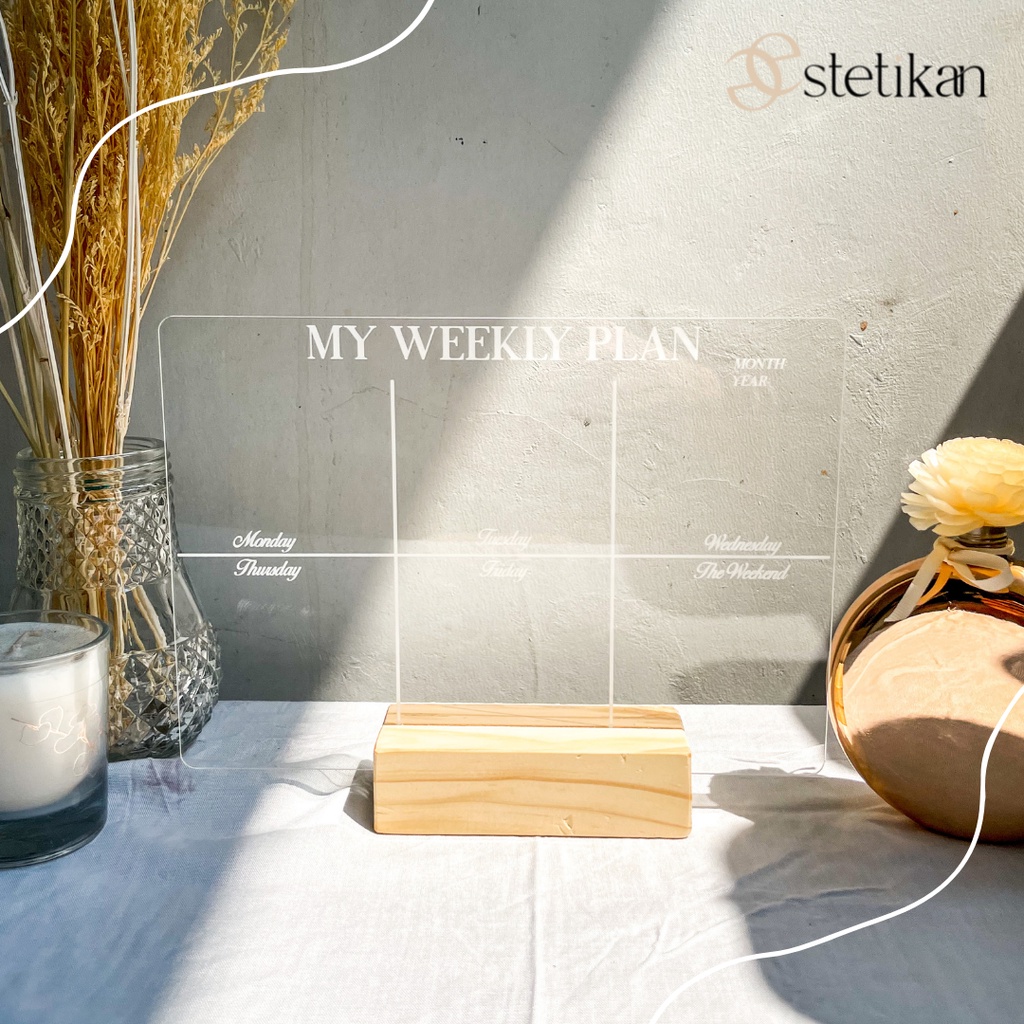 

Weekly Planner Acrylic READY STOCK | termurah | Daily / Monthly planner Akrilik | UV Print