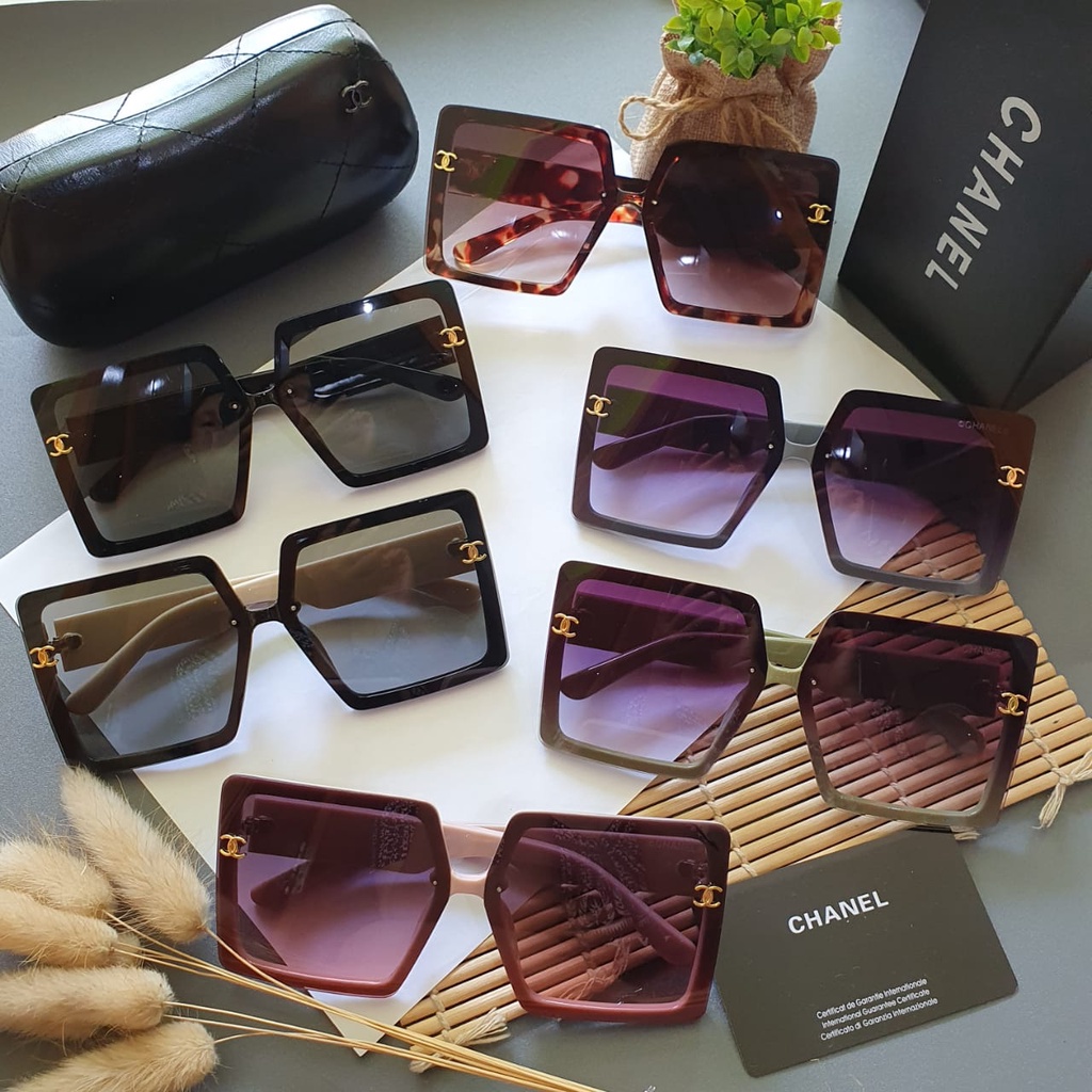 (COD) KACAMATA WANITA CHANEL 1338 FULL SET DENGAN POUCH,BOX DAN PEMBERSIH