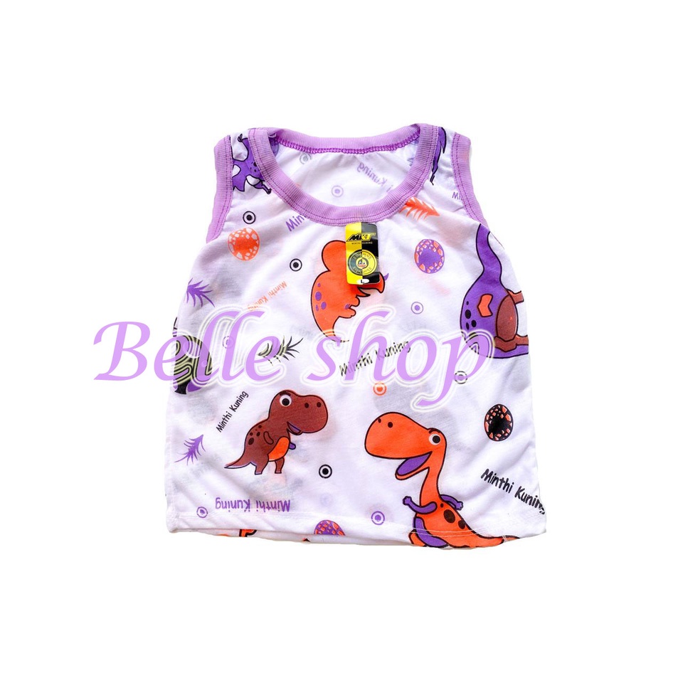 Singlet Unisex Dino Full Sablon Kaos Dalam Anak Cewek Cowok