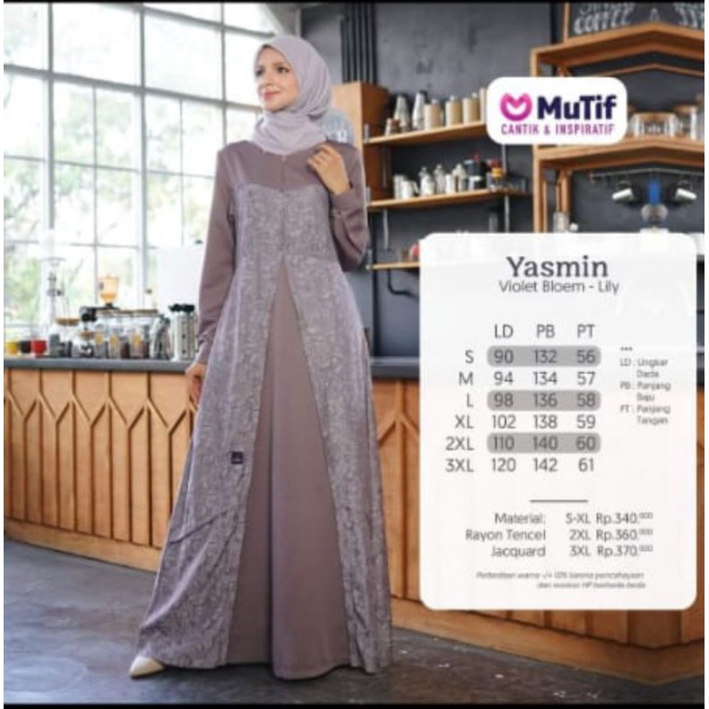 Gamis Mutif Yasmin Violet