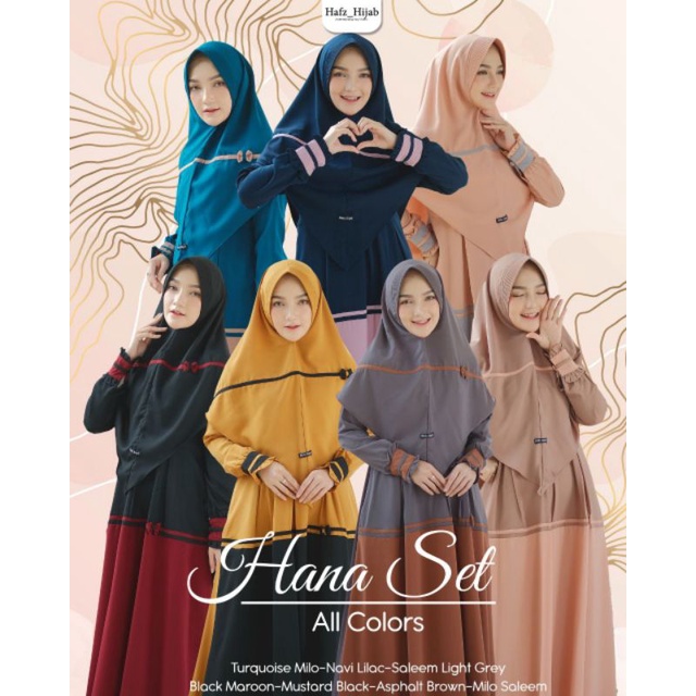 DRESS WANITA HANA SET BRAND HAFZ HIJAB DRESS WANITA MUSLIMAH SIMPLE ELEGAN HARGA RAMAH