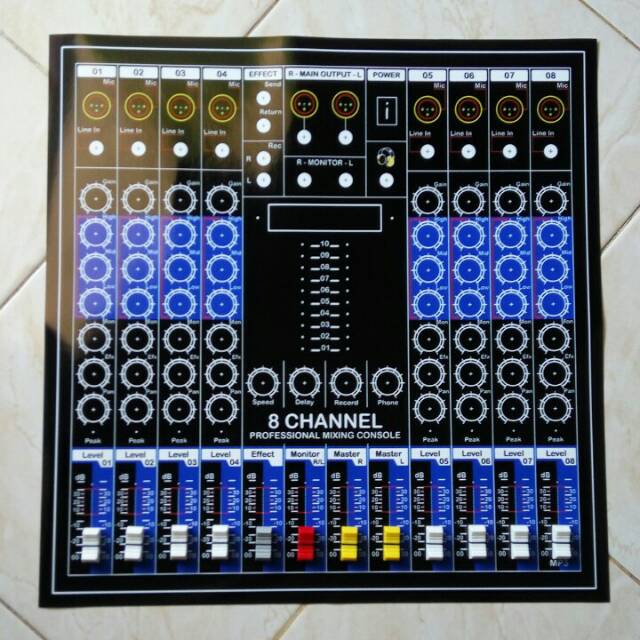 Stiker mixer 8ch + knop geser