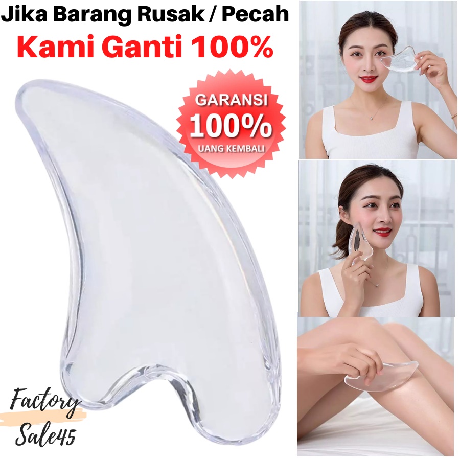 ALAT PIJAT WAJAH TERAPI MUKA BATU GUASHA Kristal Resin ASLI ALAMI MASSAGE MASSAGER STONE Gua Sha FACIAL Wajah