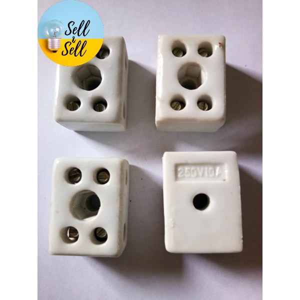 Jual Terminal Block 10mm 2P 10 Ampere Ceramics / Terminal Blok 10mm 2