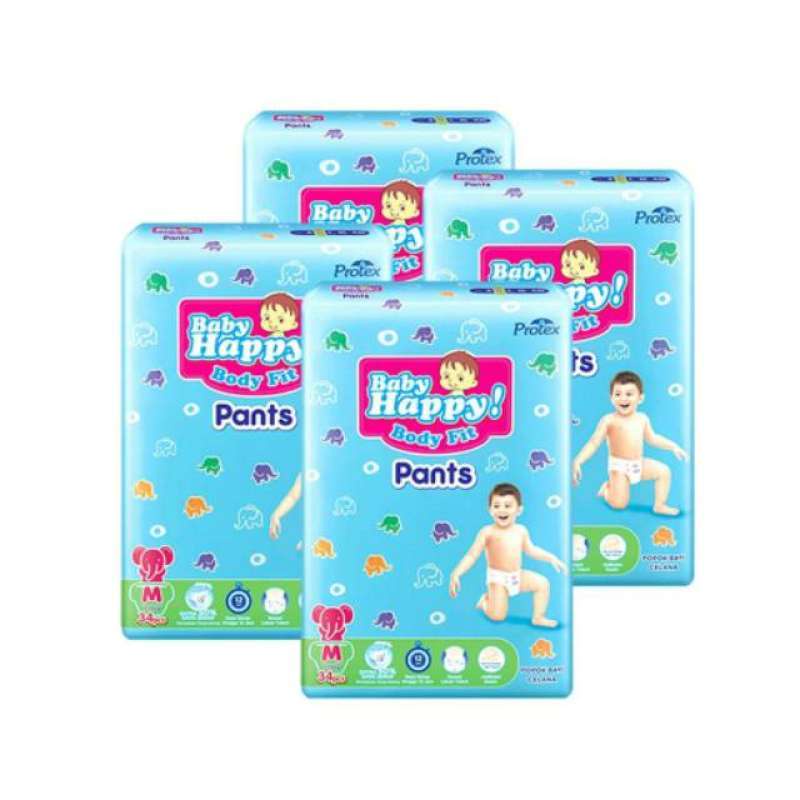 Baby Happy Pants M34+2, L30, XL26+2, XXL18 Popok Bayi Pant Baby Happy Body Fit