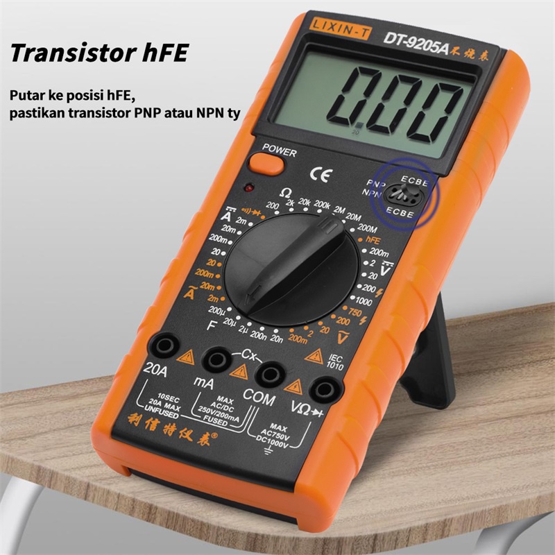 【 termasuk baterai】DT-9205A Avometer Multitester Alat Pengukur Multimeter Digital