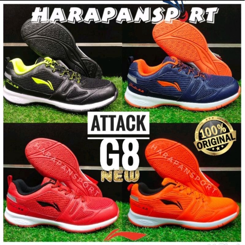 SEPATU BADMINTON LINING ATTACK G8 ORIGINAL 