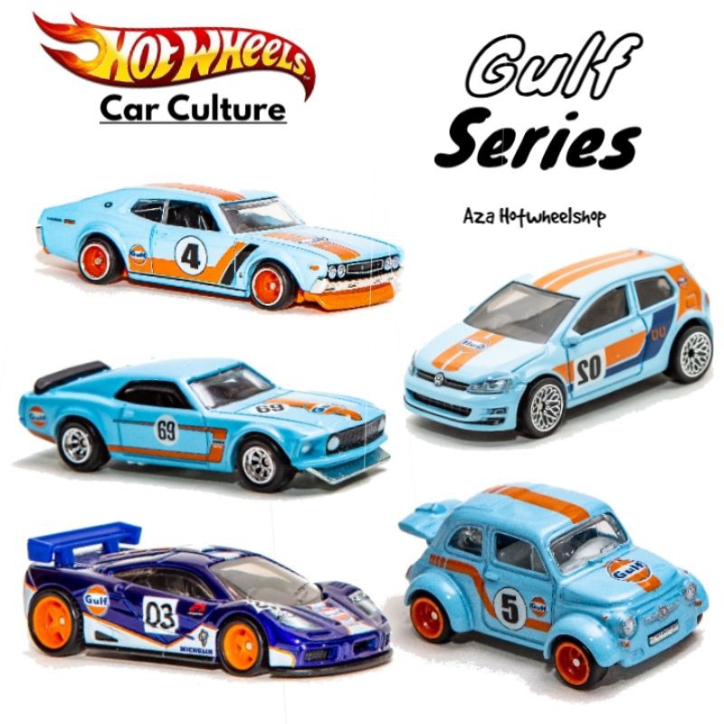 Hot Wheels Gulf Series HW Car Culture Hotwheels Nissan Laurel Ford Mustang Fiat VW Golf McLaren