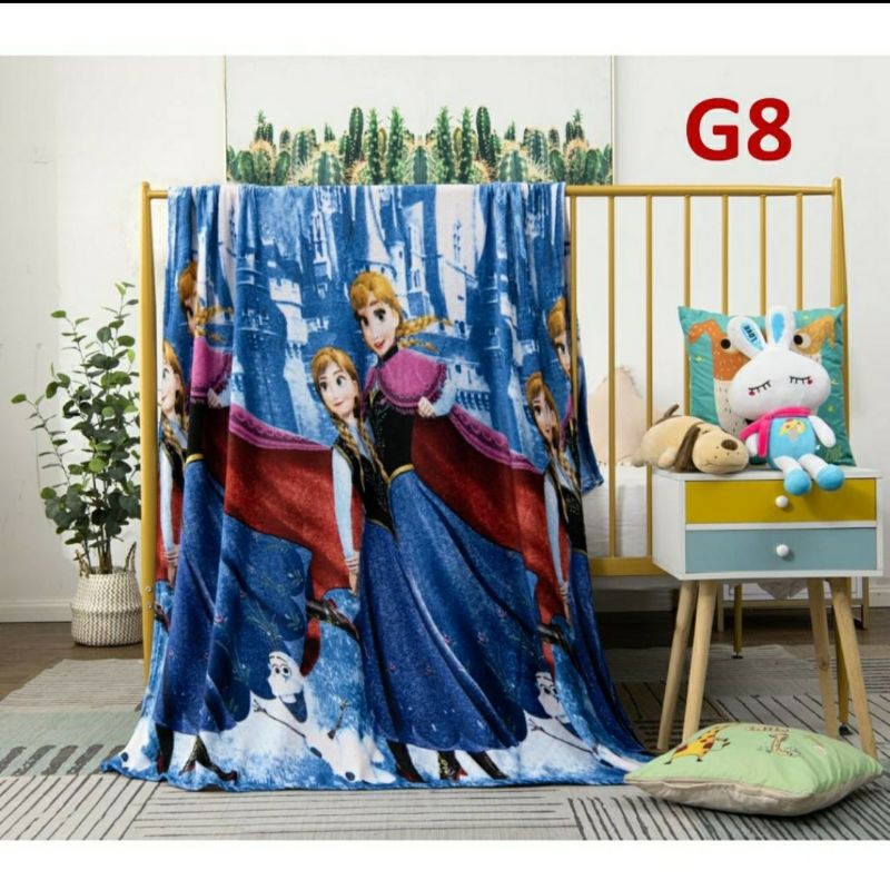 Selimut Anak Frozen New / Selimut Karakter Ana dan Elsa / Selimut frozen
