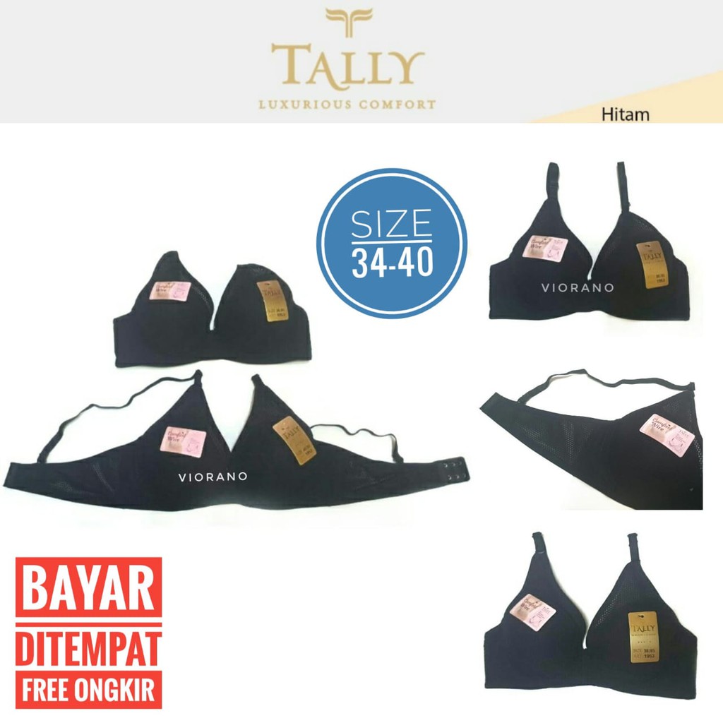 Bra Tally Push Up Breast Pori Dengan Kawat Bh Basic Wanita 1953 Model Jaring Busa Tipis Size 34-40