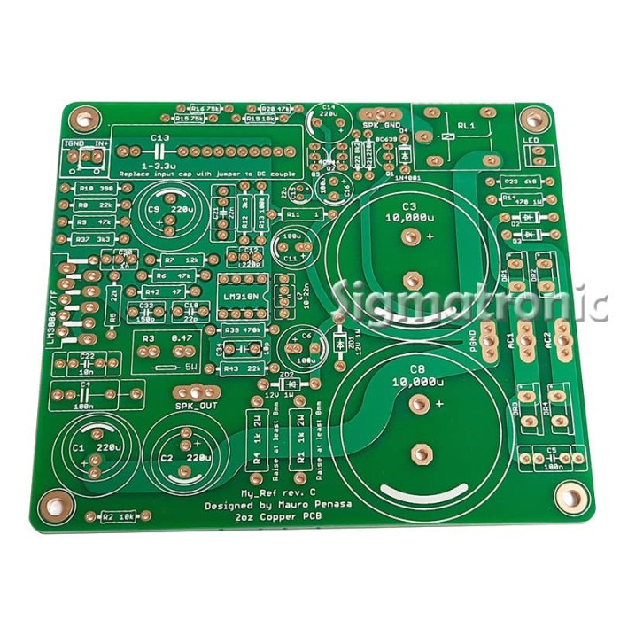 My Reference My Ref rev.C by Mauro Penasa LM3886 Audio Amplifier PCB