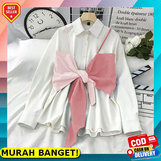 Baju Kemeja Blouse Blous Atasan Hem Pakaian Kondangan Pesta Wanita Cewek Cewe Remaja Perempuan Kekin