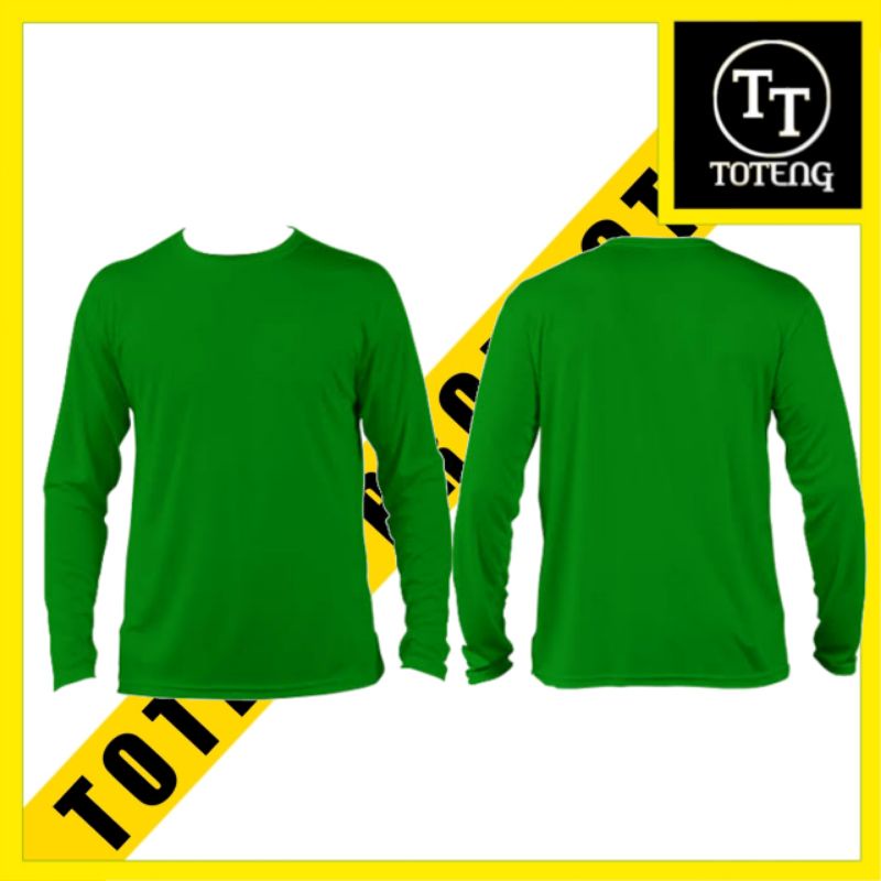t-shirt kaos polos hijau Fuji lengan panjang