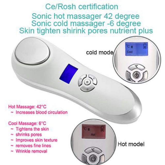 ALAT SETRIKA WAJAH kecantikan setrika wajah hot and cold ultrasound sonic beauty instrument