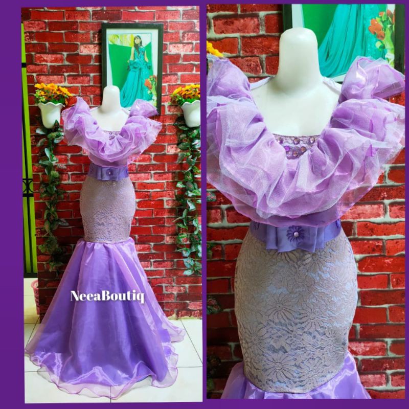 baju singer/baju penyanyi/baju duyung/lilac/baju pesta/duyung kriwul dada lilac