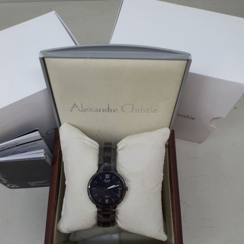 Jam Tagan Alexandre Christie AC8604LH AC 8640 LH AC8640 LH AC 8640LH Black Stainless