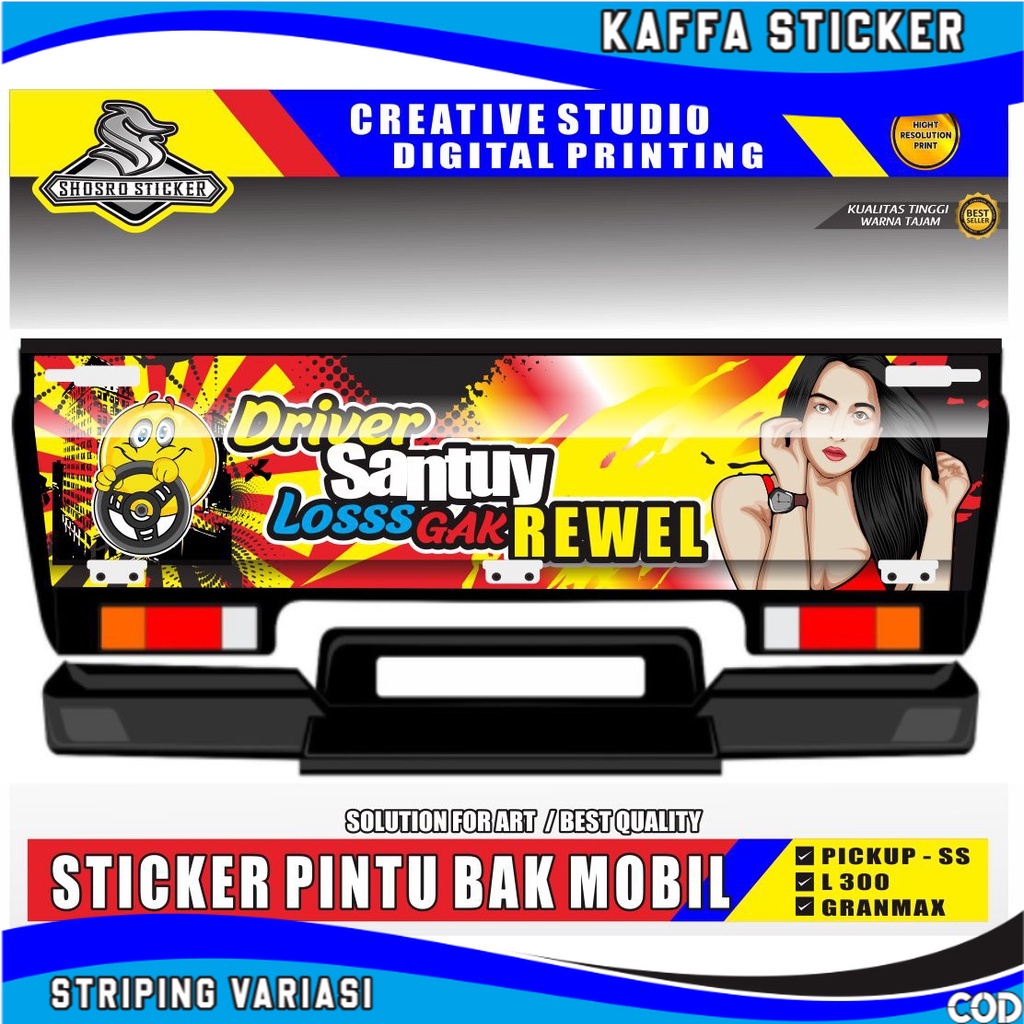 KHAFFA STICKER DECAL PINTU BELAKANG  PICK UP  SS DLL / STICKER DECAL BELAKANG GRANMAX / DECAL STICKE