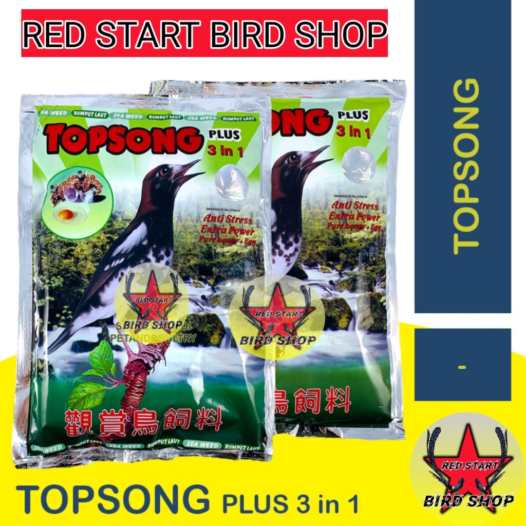 TOPSONG 3 IN 1 / TOPSONG SEAWEED - PAKAN BURUNG BERKICAU / PAKAN BURUNG TOP SONG ko