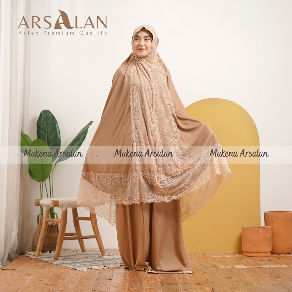 Mukena Rayon Motif Renda Admira Mewah Jumbo | Mukena Arsalan | Admira Series