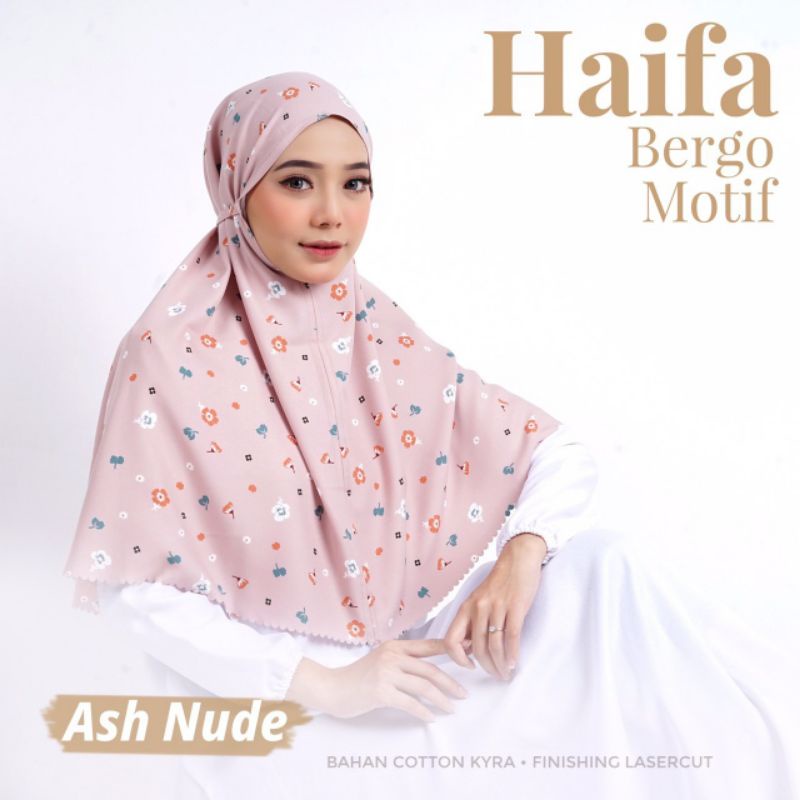kerudung bergo motif/hijab instan motif/bergo premium bahan maxmara import/hijab sehari-hari-Ash Nude