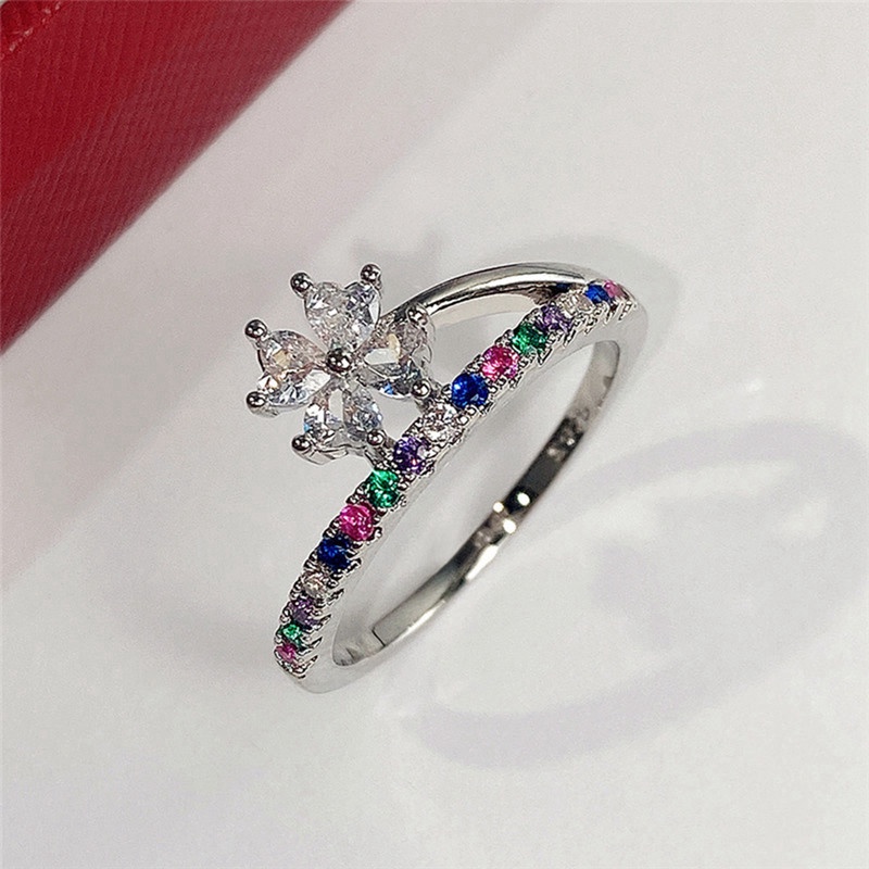 Cincin Batu CZ Warna-Warni Untuk Wanita