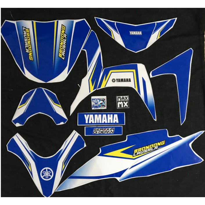 Decal stiker mio soul gt dekal stiker variasi striping custom full body biru