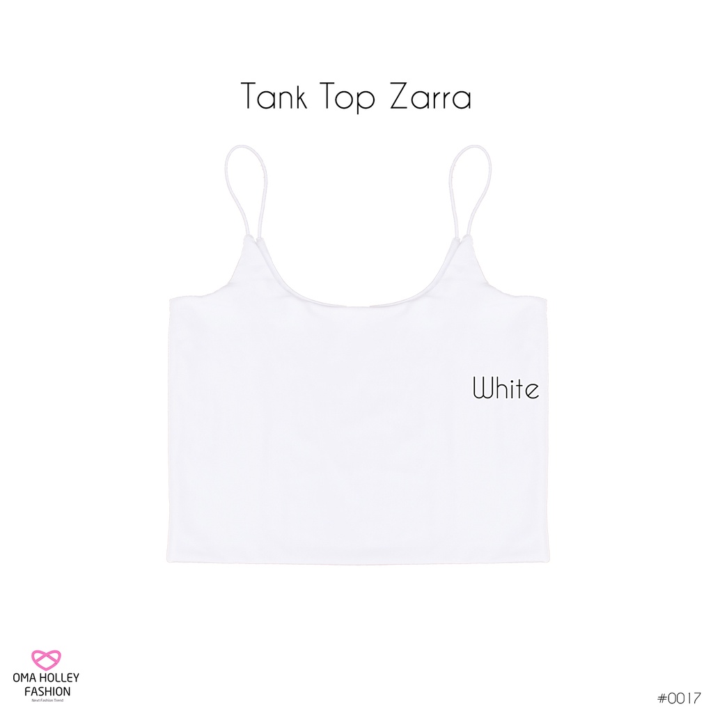 (COD) OH Fashion Zarra Tank top wanita tali spaghetti crop top #0017-Putih