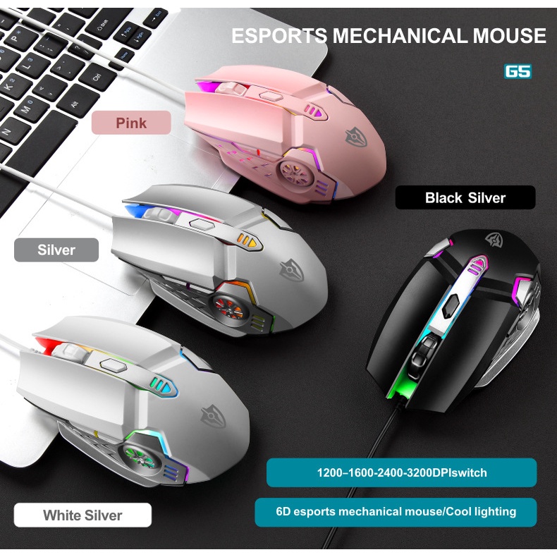 Mouse Gaming Colorful Backlight Adjustable 3200DPI LED Optical USB Wired Gaming Mouse 7 Buttons PC ergonomic For Gaming Laptop / PC