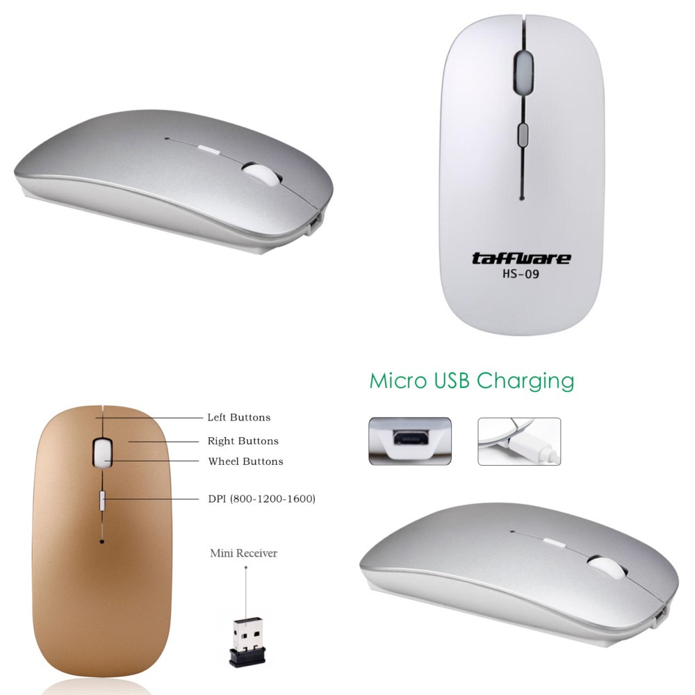 Mouse Wireless 2.4G Rechargeable Mose Bluetooth Slim Minimalis Simpel - Mose Tanpa Kabel Untuk Lapto