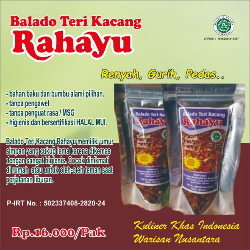 

Balado Teri Kacang (Kering Teri Kacang) RAHAYU Original