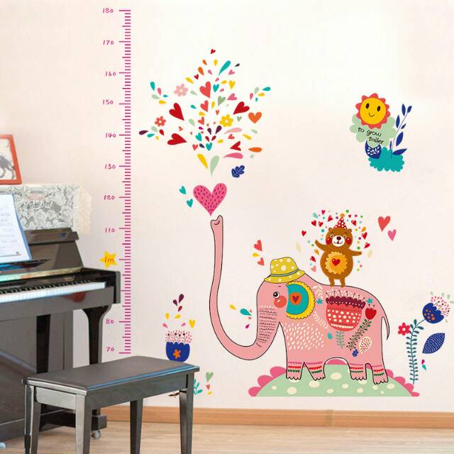 RELIZA WALL STICKER PENGUKUR TINGGI BADAN GAJAH GROW UP ELEPHANT SK9036 STIKER DINDING