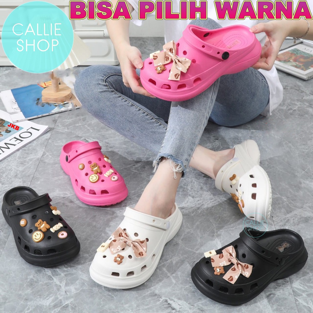 Sandal Baim Fuji Clog Karet Jelly Tinggi 5cm Balance X001-1A BPTBBNK